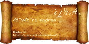 Óvári Andrea névjegykártya